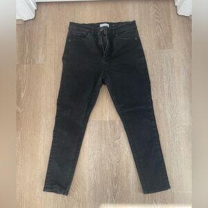 LOFT Washed Black High-Rise Skinny Jeans